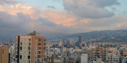 Beirut skyline during sunset.